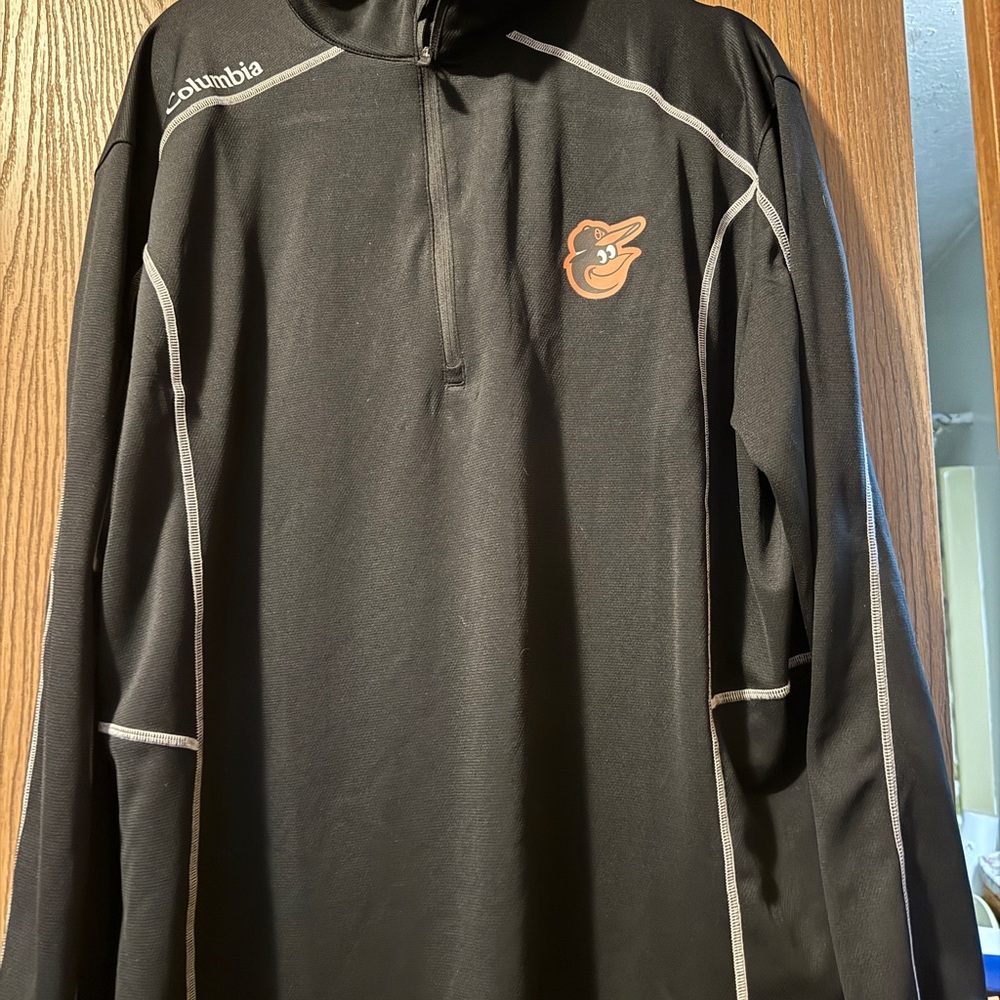 Columbia Men's Black Baltimore Orioles Lightweight 1/4 zip Jacket